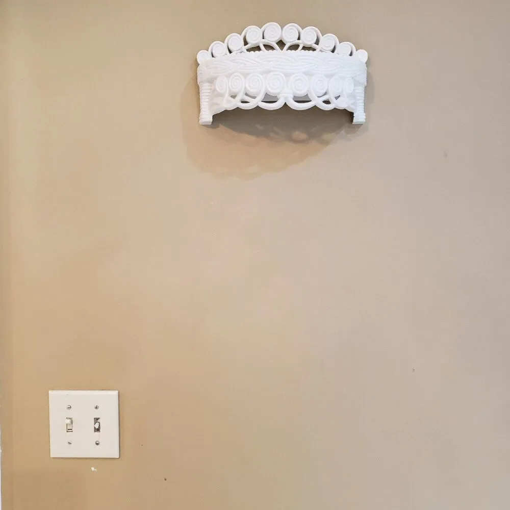 70s Cottagecore Coquette Off White Plastic Braided Shelf